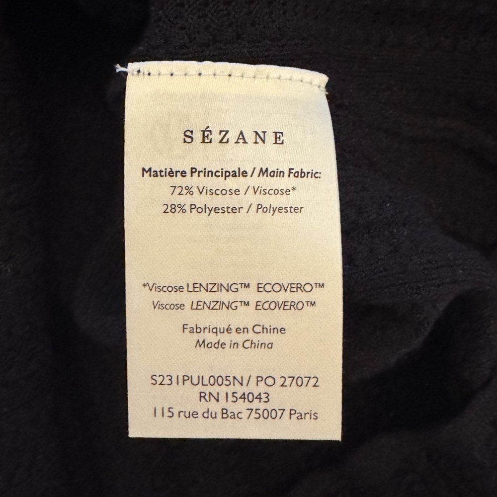 Sezane Black Ribbed Women's Blouse - Picture 8 of 11